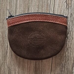Brown and Camel Suede Coin Purse From Ubrique Spain